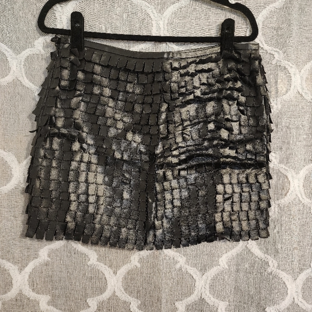 Chic Black and Silver Mini Skirt